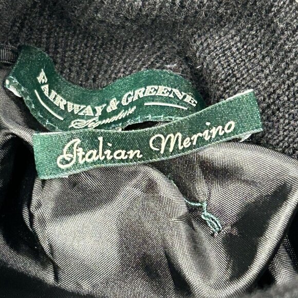 Fairway & Greene 1/4 Zip Merino Wool Mens Medium Zurich Black White Grid Golf - Picture 5 of 14